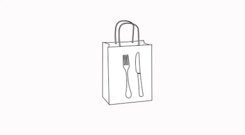 Take away bag icon Stock Illustration