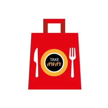Take Away Bag Icon. Vector Take away bag icon illustration sign Stock Illustration