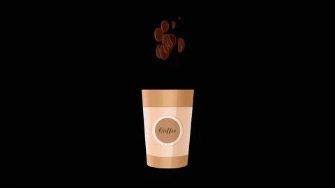 Take-away coffee alpha cartoon 스톡 동영상 132995417