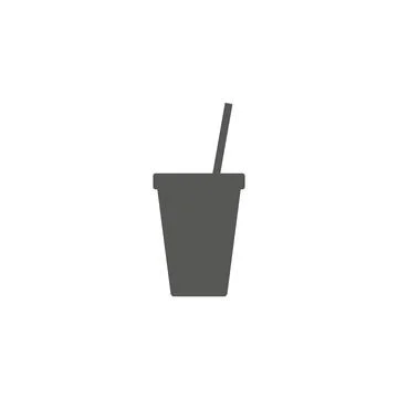 Take away coffee cup icon, disposable plastic or polystyrene beverage sign,.. Stock Illustration