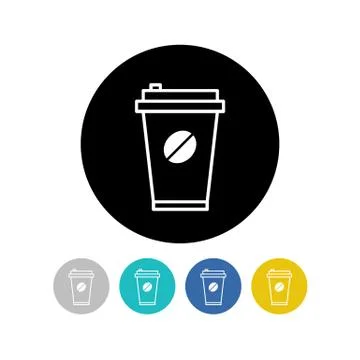 Take away coffee cup vector icon, vector color illustration Illustrazione stock