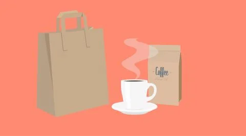 Take Away Coffee Set Stock Illustration