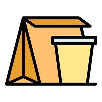Take away food drink icon vector flat Ilustração Stock