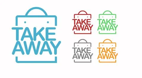 Take Away Icon Set. Illustrazione stock