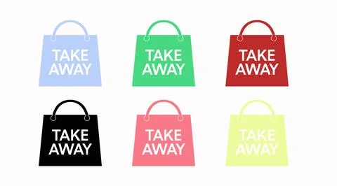 Take Away Icon Set Stock Illustration