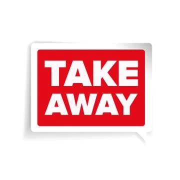Take away label vector red Illustrazione stock