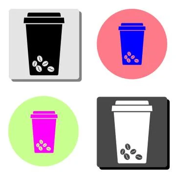 Take away plastic coffee cup. flat vector icon Stock Illustration