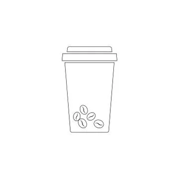 Take away plastic coffee cup. flat vector icon Stock Illustration