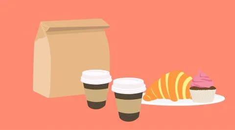 Take Away Set Stock Illustration