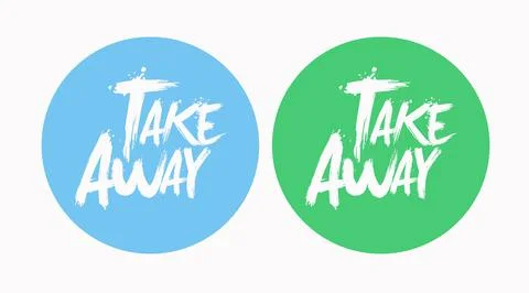 Take Away Sign Set. Stock Illustration