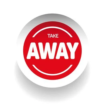 Take Away sticker vector Stock Illustration