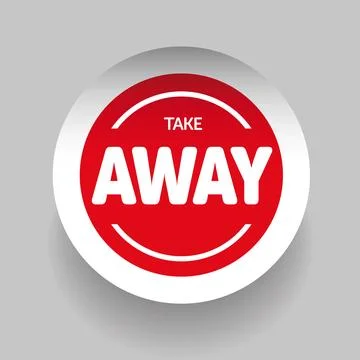 Take Away sticker vector Stock Illustration
