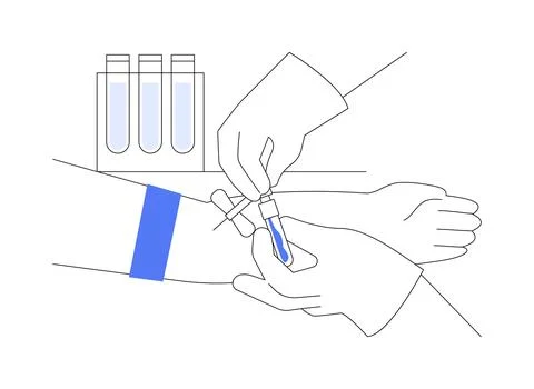 Take a blood sample abstract concept vector illustration. Stock Illustration