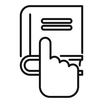 Take book of learning icon outline vector. Reduce information Illustrazione stock