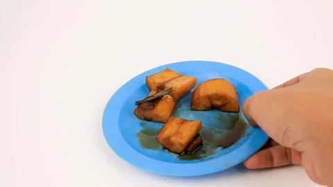 Take caramel cassava Stock Footage 340487494