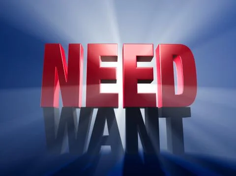 Take care of needs before wants Stock Illustration