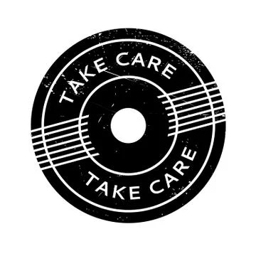 Take Care rubber stamp Stock Illustration