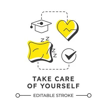 Take care of yourself modern linear concept icon イラスト素材