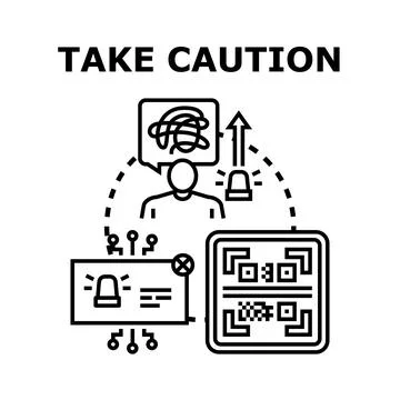 Take caution concept creating alert notification system Illustrazione stock