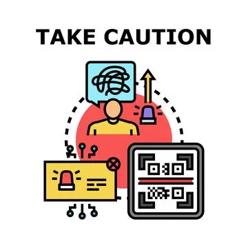 Take caution concept creating alert notification system Stock Illustration