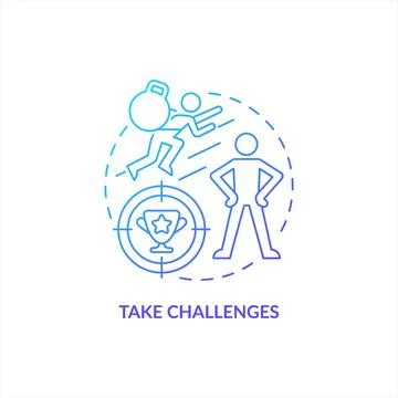 Take challenges blue gradient concept icon Stock Illustration