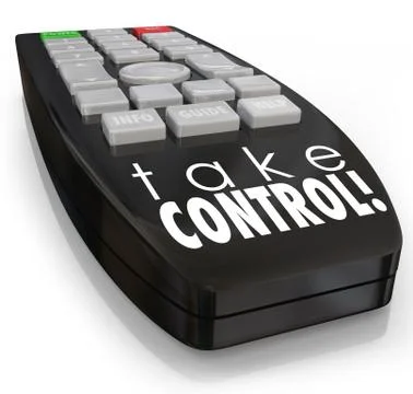 Take control remote assertive attitude ambition confidence Stock Illustration