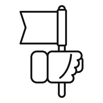 Take coping skills flag icon outline vector. Work attitude Illustrazione stock