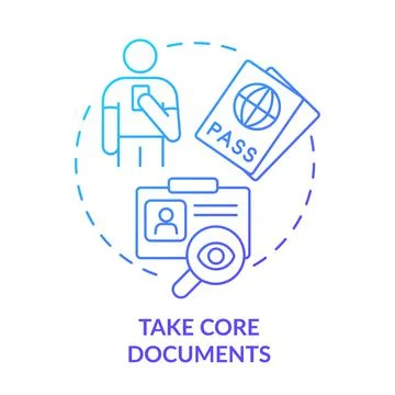 Take core documents blue gradient concept icon Stock Illustration