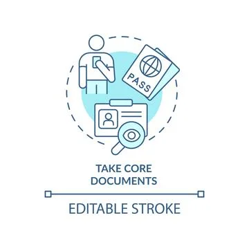 Take core documents turquoise concept icon Stock Illustration