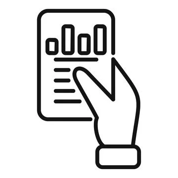 Take data paper icon outline vector. Record keeping Illustrazione stock