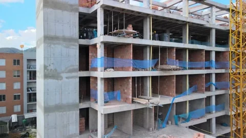 Take detail of building under construction in Colombia 動画素材 302284299