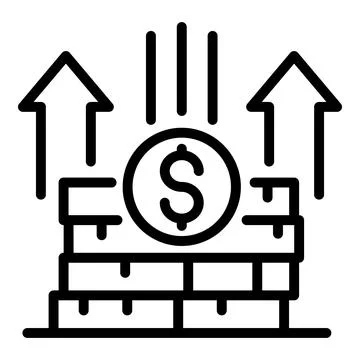 Take dollar coin stack icon, outline style 스톡 일러스트