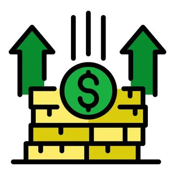 Take dollar coin stack icon color outline vector Stock Illustration