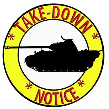 Take down notice with tank Stock Illustration
