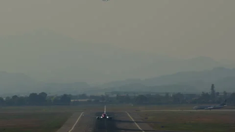 Take off during sunset Stock Footage 256936344