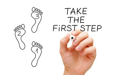 Take The First Step Footprint Concept Stockfoto's