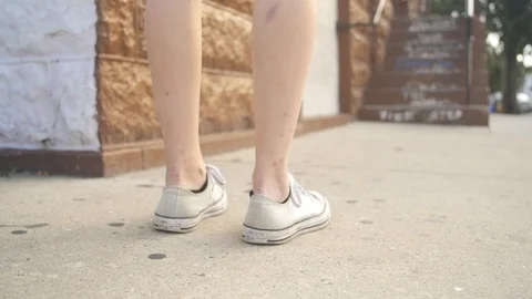 "Take the first steps" stairs Stock Footage 121168060
