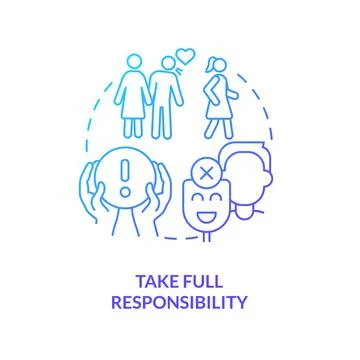 Take full responsibility blue gradient concept icon Stock Illustration