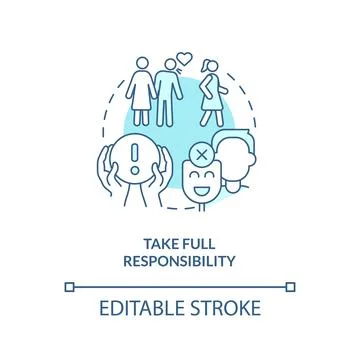 Take full responsibility turquoise concept icon Stock Illustration