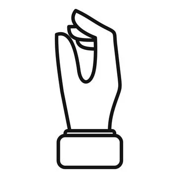 Take gesture icon outline vector. Finger hold Stock Illustration