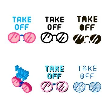 Take off glasses mix icon vector outline Stock Illustration
