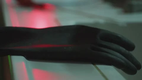 Take off gloves in the laboratory 스톡 동영상 293764100