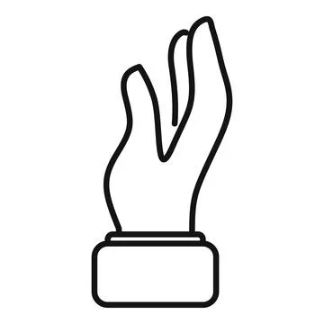 Take hand icon outline vector. Arm pose Stock Illustration
