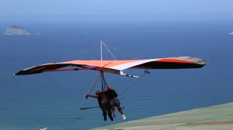 Take off hang gliding in Rio de Janeiro Brasil Stock Footage 50757702