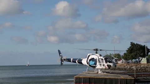 The take off of an helicopter Stock Footage 81222900