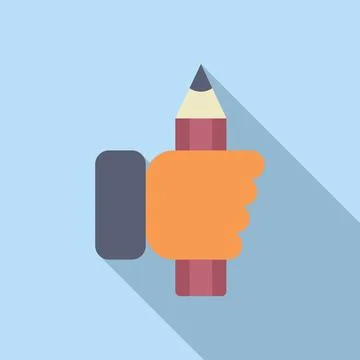 Take help pen icon flat vector. Tension therapy Illustrazione stock