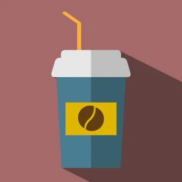 Take home coffee cup vector flat design Stock Illustration