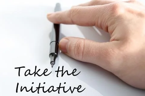Take the initiative text concept Stock Photos