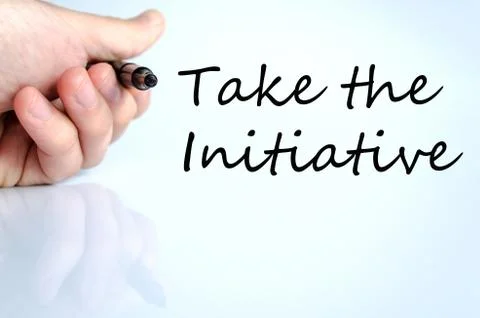 Take the initiative text concept Stock Photos