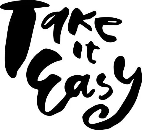 Take it easy. Hand drawn quote brush pen lettering. Stock Illustration